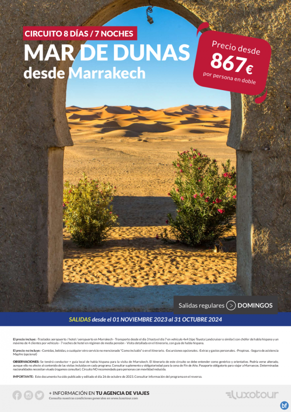 Circuito Mar de Dunas | 8 días/7 noches desde Marrakech