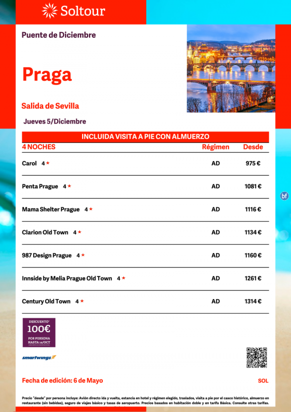 Praga - Puente de Diciembre desde 975 € , salida 5 de Diciembre desde Sevilla