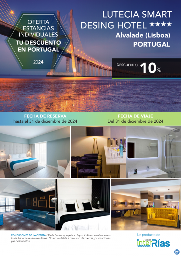 Tu Descuento en Portugal Lutecia Smart Desing Hotel 4* (Alvalade - Lisboa).- Hoteles para Individuales