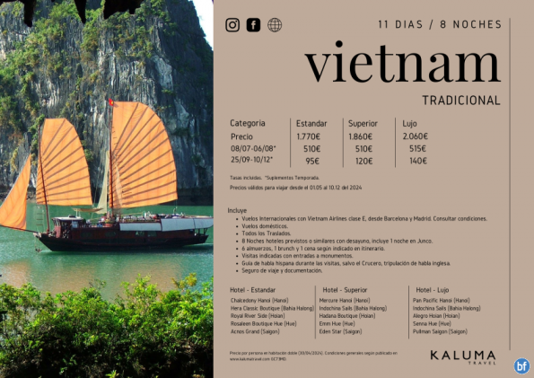 Vietnam Tradicional 11 Días / 8 Noches - Salidas Garantizadas hasta Diciembre desde 1.770 € 