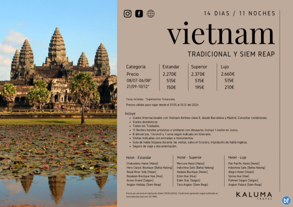 Vietnam Tradicional y Siem Reap 14 Días / 11 Noches - Salidas Garantizadas hasta Diciembre desde 2.270 € 