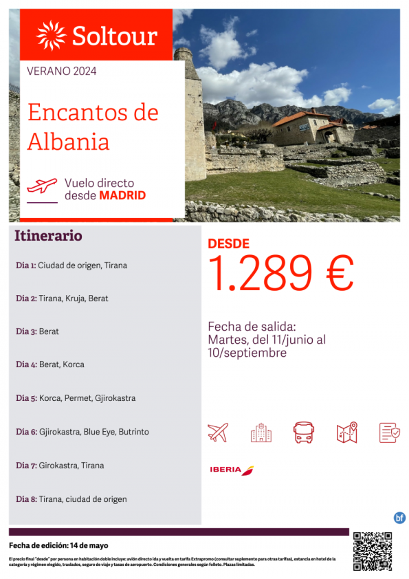 Encantos de Albania desde 1.289 € , salidas del 11 Junio al 10 Septiembre desde Madrid