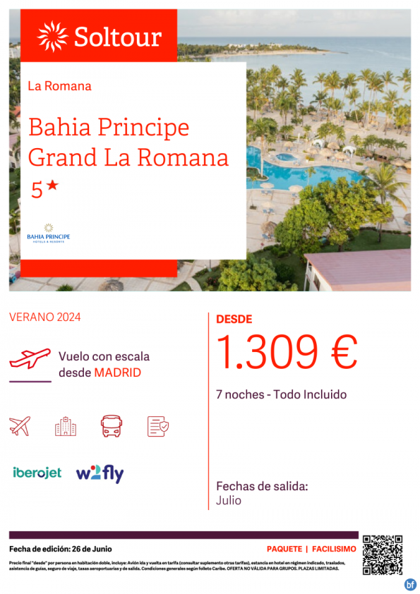 La Romana (República Dominicana) en Bahia Principe Grand La Romana desde 1.309 € , salidas en Julio desde Madrid