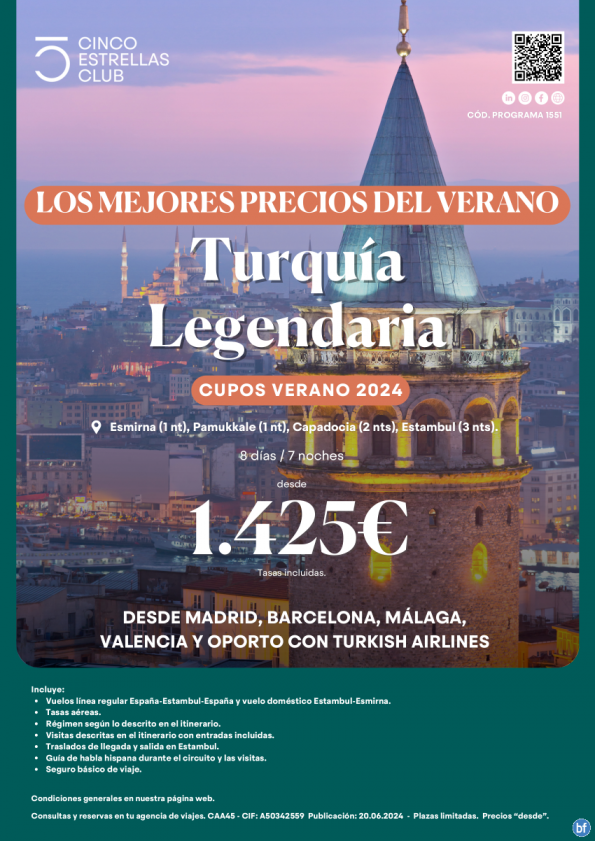 NOVEDAD!! Turquia dsd 1.425 € Turquía Legendaria 8d/7n sal. domingos dsd Mad, Bcn, Agp, Vlc y Opo con lín. reg.