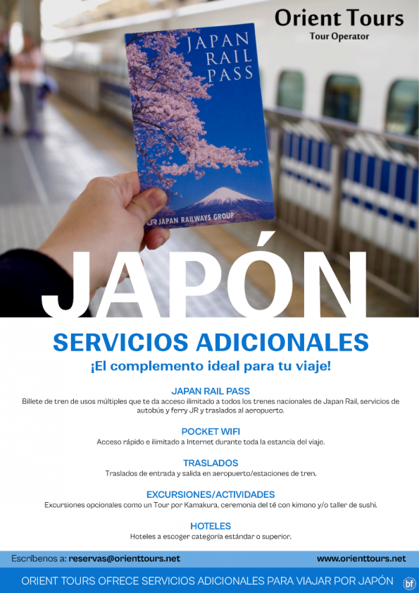 JAPÓN. Servicios Adicionales para completar el viaje a Japón. JRP-Poket Wifi-Traslados-Excursiones-Hoteles