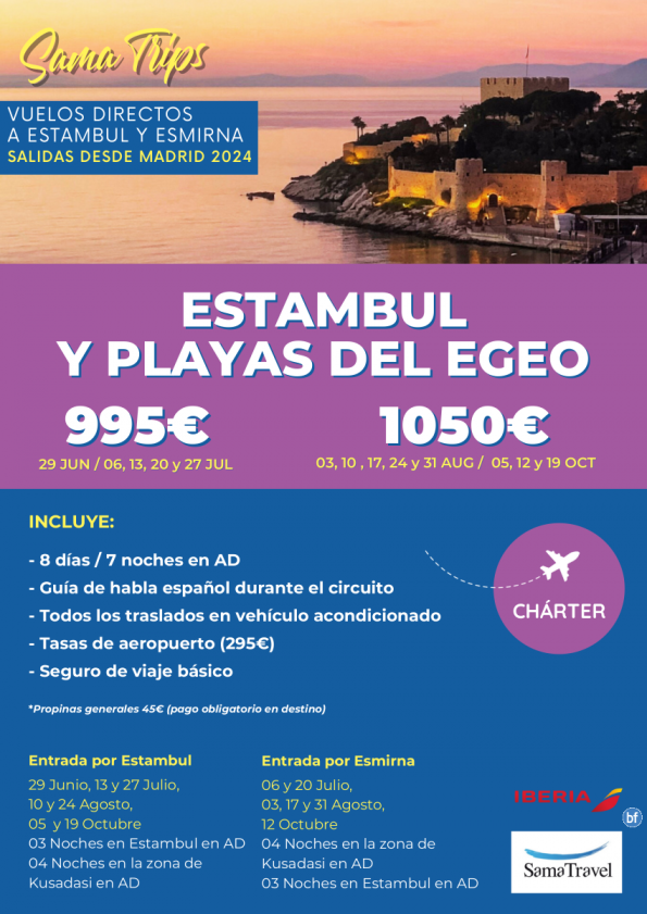 Playas del Egeo y Estambul: Circuito 8 días [Chárter IB desde Madrid] (Salidas Jul/Aug/Oct) **Desde 995 € **