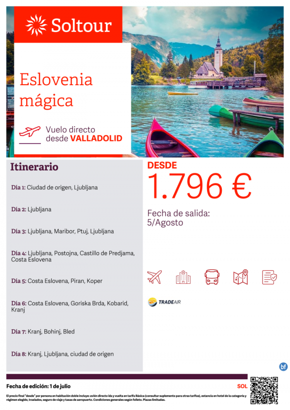 Eslovenia Mágica desde 1.796 € , salida 5 de Agosto desde Valladolid