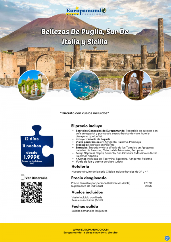 Bellezas De Puglia, Sur De Italia y Sicilia: 12 días desde 1.999 € (vuelos incluidos, tasas no incluidas)