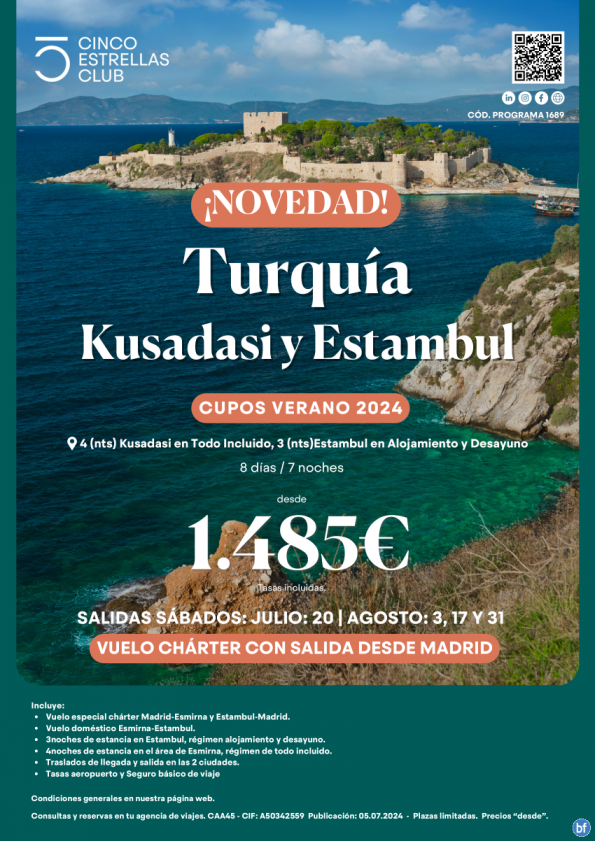 NOVEDAD!! Turquía - Kusadasi y Estambul desde 1.485 € 8d/7n sal. desde Madrid julio(20) agosto (3,17 y 31)