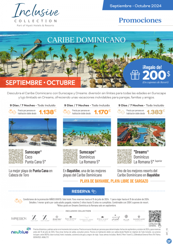 Ultimo llamado: ?Reserva antes del lunes 15/07 Caribe Dominicano a precios increíbles ? Gratis y 200$ de ?