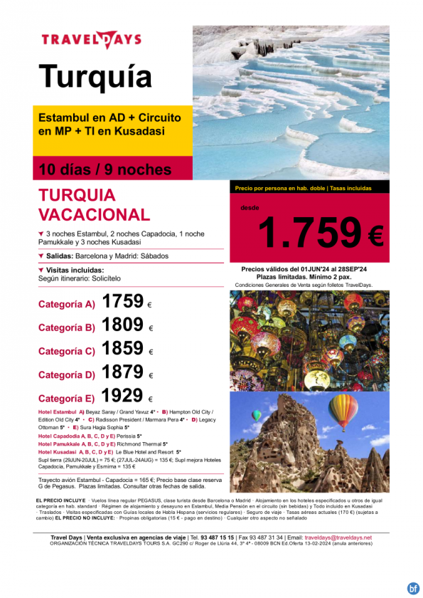 Turquía Vacacional - 10 días con playa en Kusadasi desde 1.759 € 