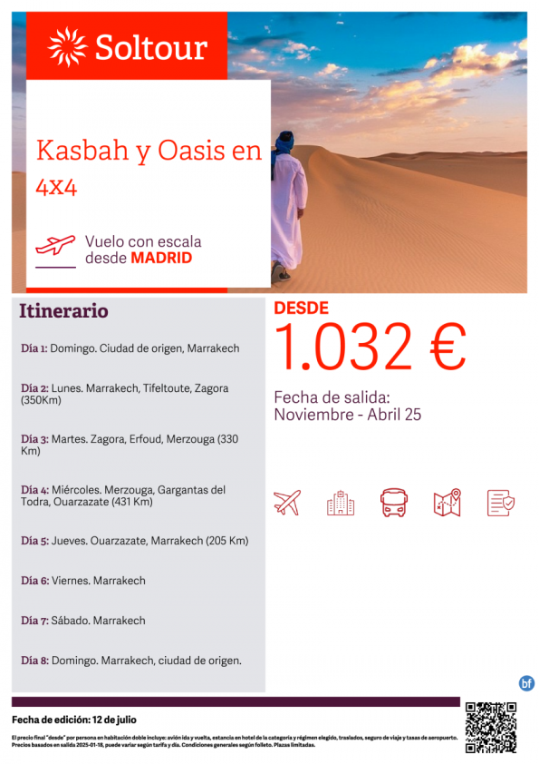 Kasbah y Oasis en 4x4 - desde Madrid