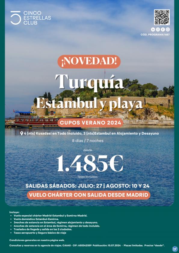 ÚLTIMAS PLAZAS!! Turquía - Estambul y playa desde 1.485 € 8d/7n sal. desde Madrid julio(27) agosto (10 y 24)