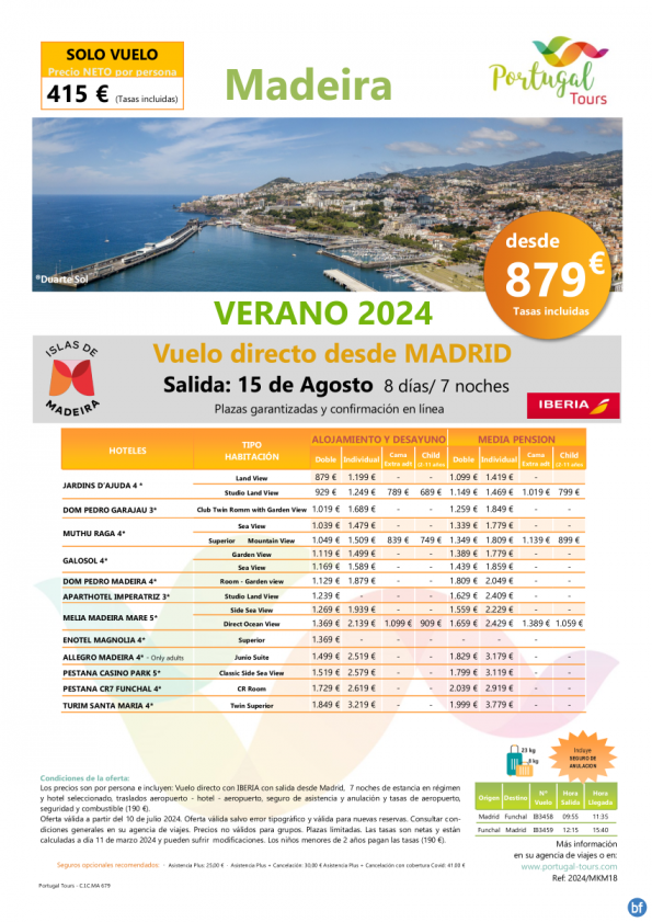 MADEIRA - Últimas plazas - Salida 15 de agosto desde Madrid en vuelo directo desde sólo 879 € 