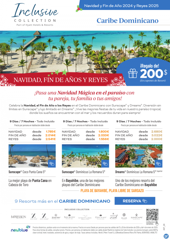 Navidad, Fin de Año y Reyes en el paraíso con Sunscape® y Dreams®