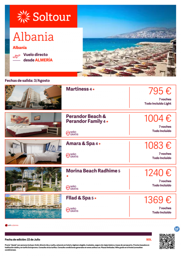 Albania desde 795 € , salida 3 de Agosto desde Almería