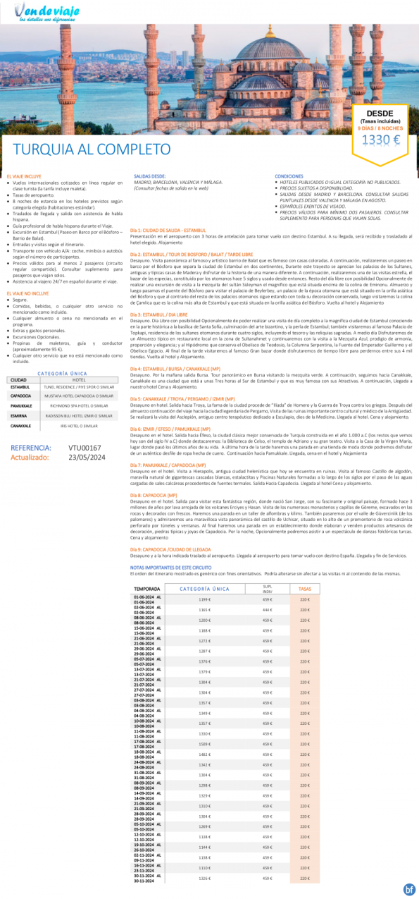 TURQUIA al Completo - Salidas Garantizadas