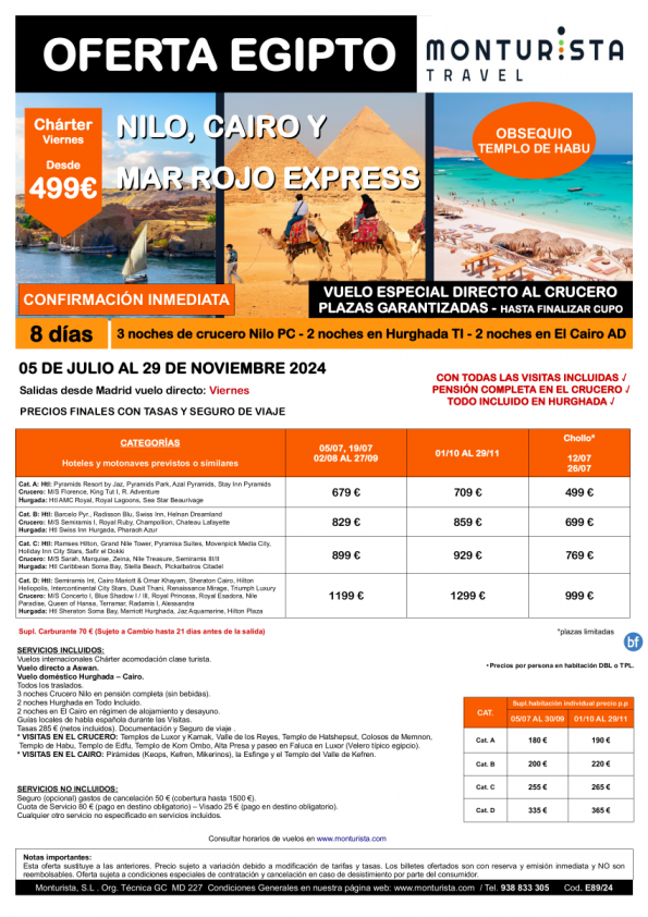 NEW-Nilo,Cairo y Mar Rojo Express*desde 499 € -salida MAD vnes. chárter Aswan,3ncrucero+2nHurghada+2nCai+visitas