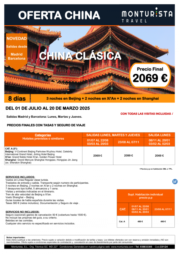 CHINA CLÁSICA**desde 2069 € 