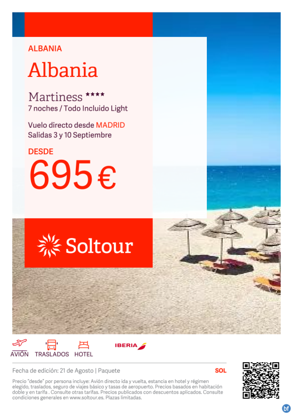 Albania -Salidas 3 y 10 de Septiembre desde Madrid