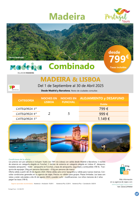 COMBINADO Madeira + Lisboa desde Madrid y Barcelona