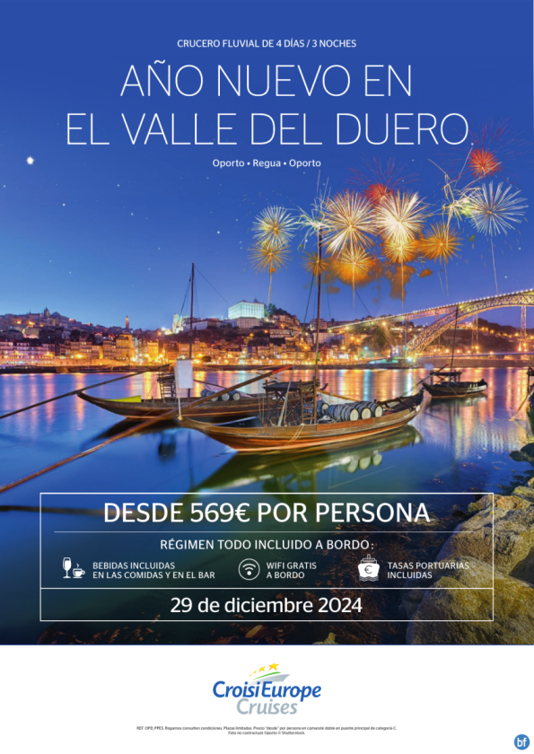 AÑO NUEVO - crucero fluvial por el valle del Duero - 4 días - régimen Todo Incluido - 29 Diciembre