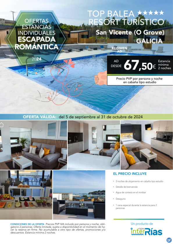 Escapada Romántica Top Balea 5* (O Grove - Pontevedra).- Hoteles para Individuales