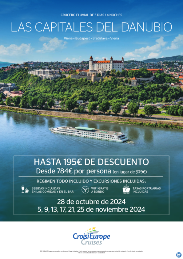 HASTA 195 € DTO. - crucero fluvial Las capitales del Danubio - 5 días - régimen TODO Incluido