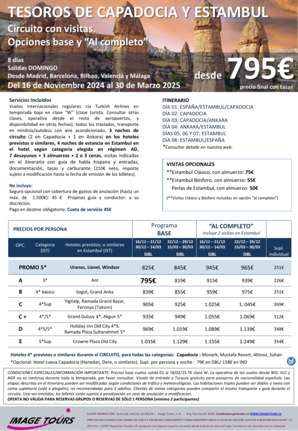 TURQUÍA hasta Marzo 2025: Tesoros de Capadocia y Estambul 8 días con visitas desde 795 € 