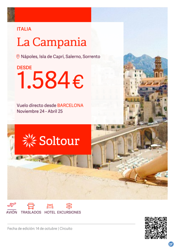 La Campania (Italia) desde 1.584 € , salidas de Noviembre a Abril desde Barcelona