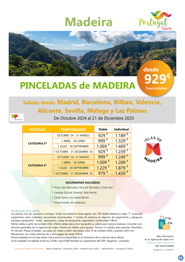 Circuito Pinceladas de MADEIRA con salida desde península durante 8 días/ 7 noches desde sólo 929 € 