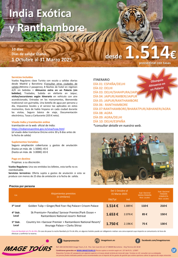 India Exótica y Ranthambore, 11 días desde 1.514 € 