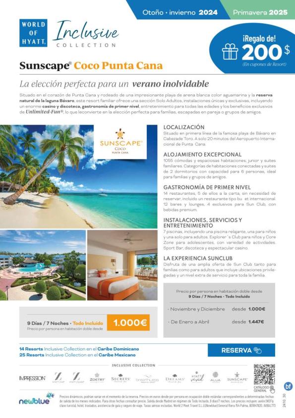 Punta Cana: Sunscape® Coco Punta Cana 5* - Precios de noviembre 2024 a Abril 2025 - Desde 1.000 € 