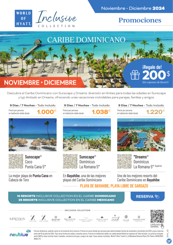 Bayahibe y Punta Cana: Promo NOV-DIC - Desde 1.000 € Regalo 200$ cupones de resort