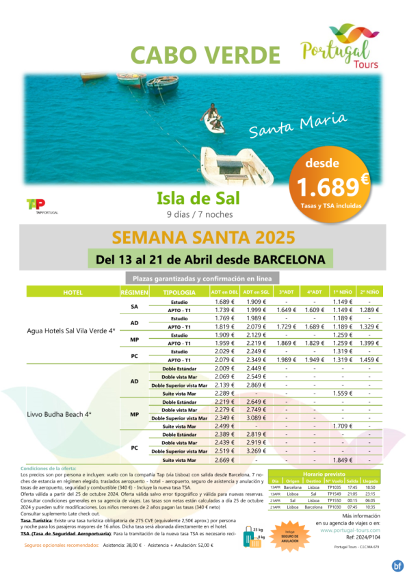 CABO VERDE - Isla de Sal - Semana Santa \'25 desde Barcelona 13/21 abril - Hotel de 4* desde sólo 1.689 € 