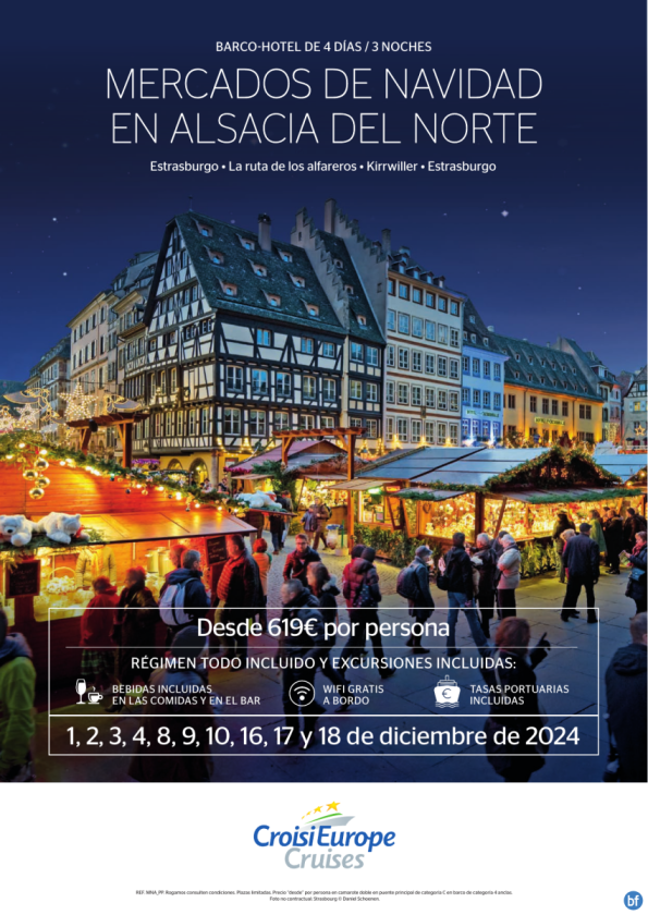 Mercadillos Navidad - barco-hotel Mercados de Navidad en Alsacia del norte - Excursiones incluidas - 4 días