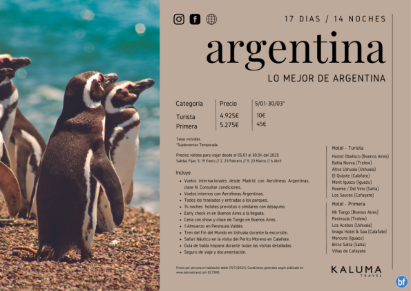 Lo Mejor de Argentina 14 noches - Salidas con *Beneficios Especiales* hasta Junio desde 4.925 € 