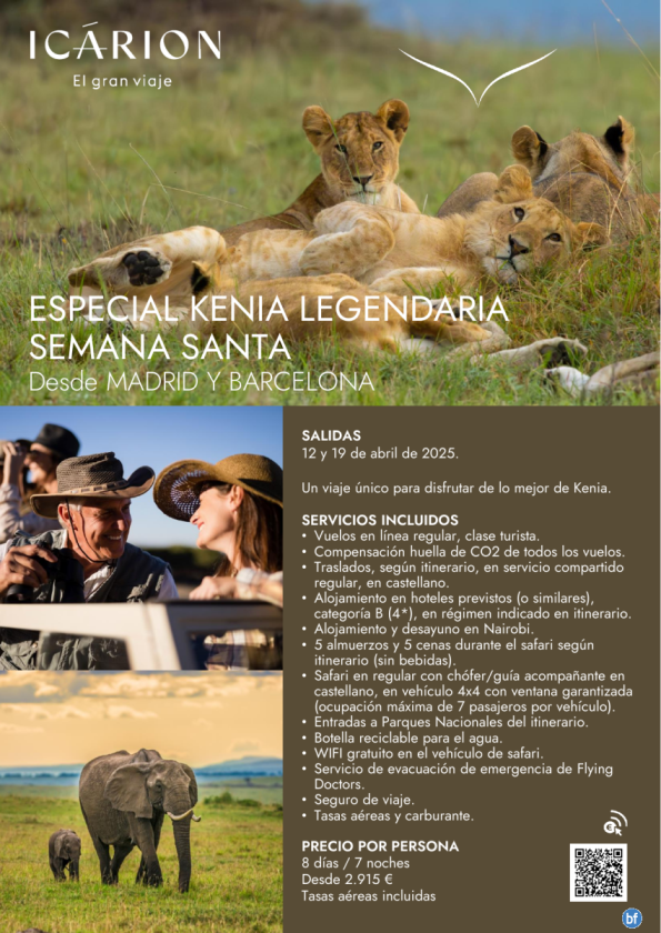 Especial Kenia Legendaria en Semana Santa. Desde Madrid y Barcelona