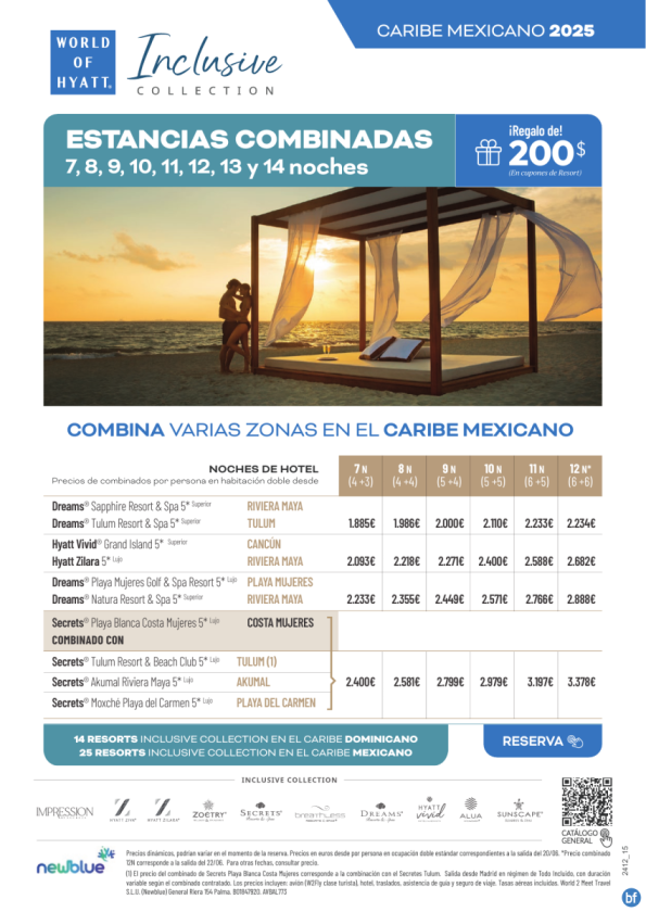 Combina zonas y resorts en el Caribe Mexicano Desde 1.885 € - Combinados exclusivos Inclusive Collection