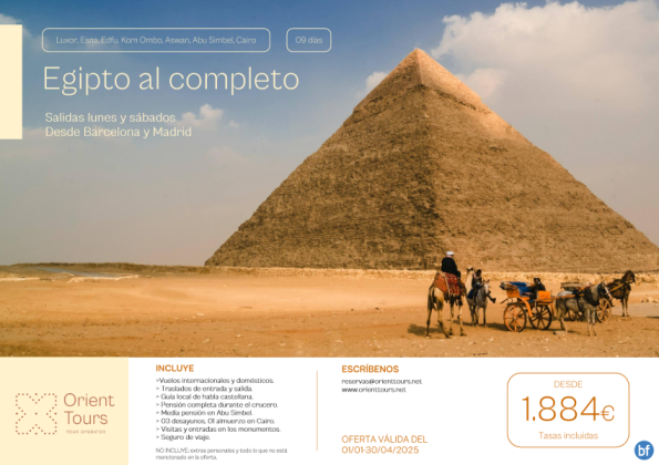 Egipto al completo. Circuito 09 días con vuelos desde Bcn y Mad