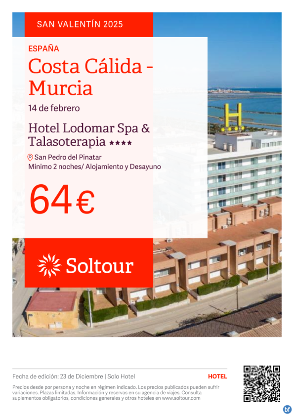 Costa Cálida (Murcia) Especial San Valentín dese 64 € 