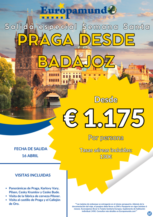 Salida Especial Semana Santa: Praga desde Badajoz