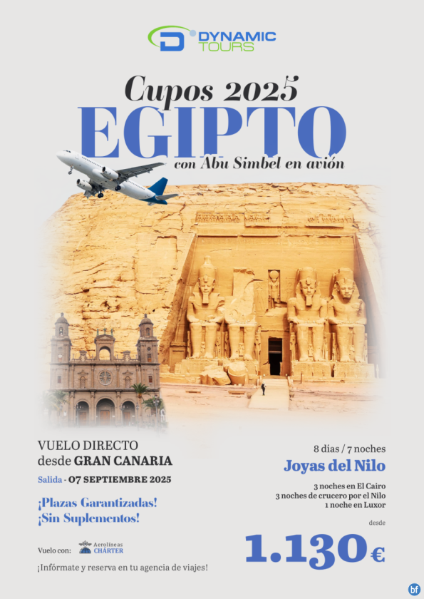 EGIPTO ? Vuelo directo desde Gran Canaria?Joyas del Nilo??con Abu Simbel en avión?? desde 1.130 € 