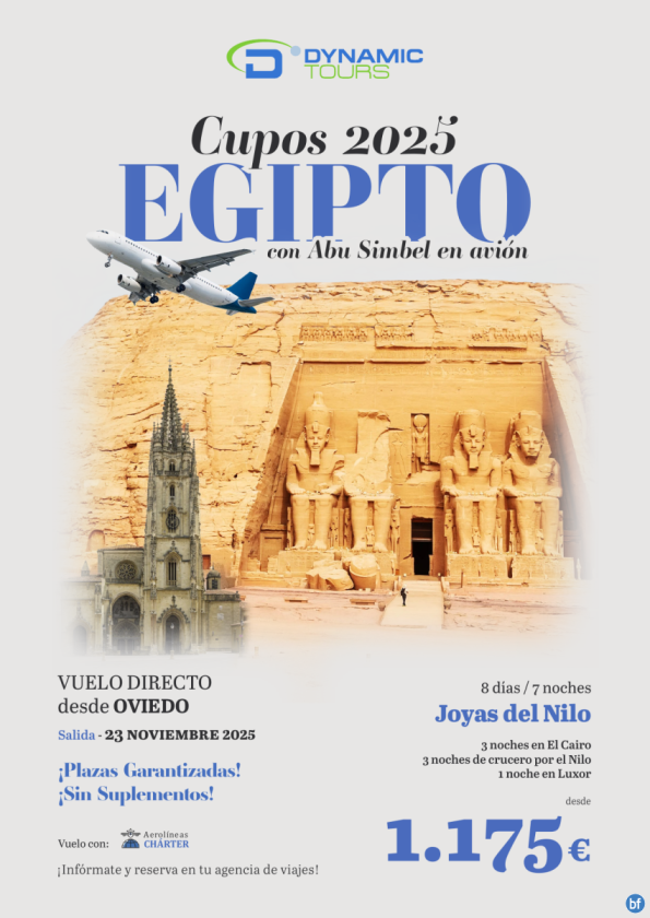 EGIPTO ? Vuelo directo desde Oviedo?Joyas del Nilo??con Abu Simbel en avión?? desde 1.175 € 