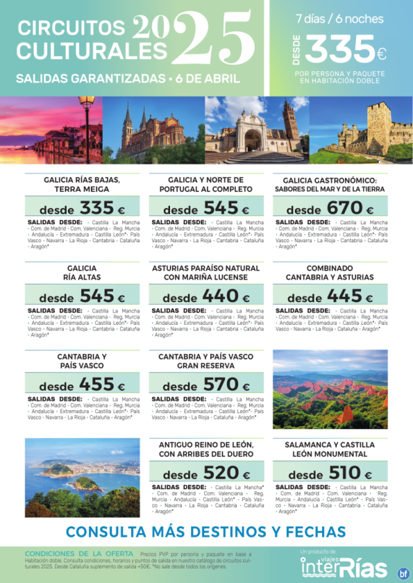 Resumen Circuitos Culturales-> Salidas 6 de Abril.- Viajes InterRías