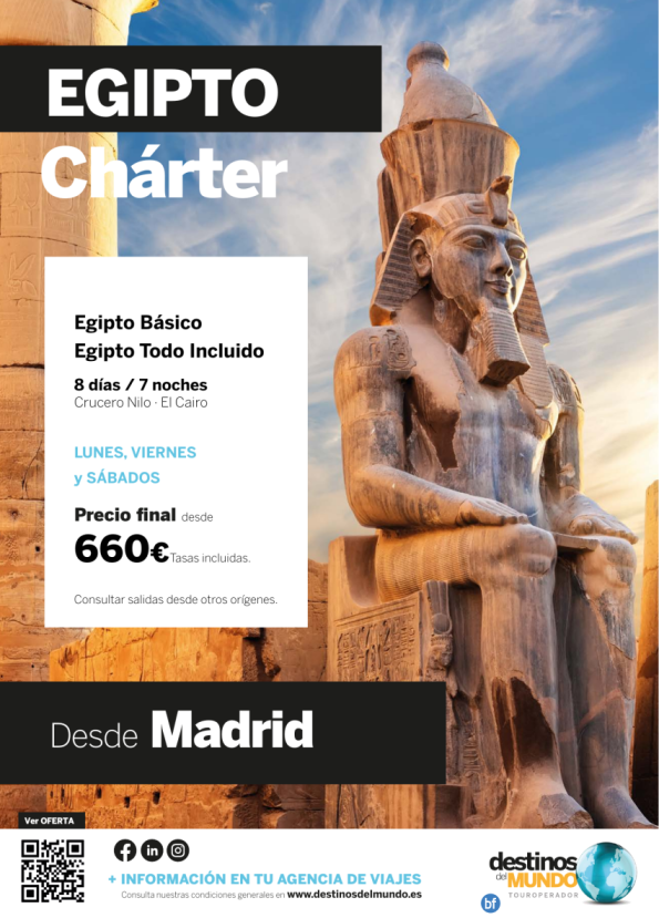 ?? ? Egipto Chárter 8 d / 7 n desde Madrid 660 € ¡Salidas garantizadas!  ?? ?