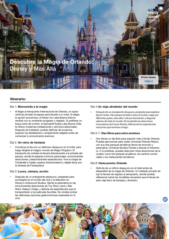 Descubre la magia de Orlando: Disney y más allá 8D-7N desde 1,095 € 