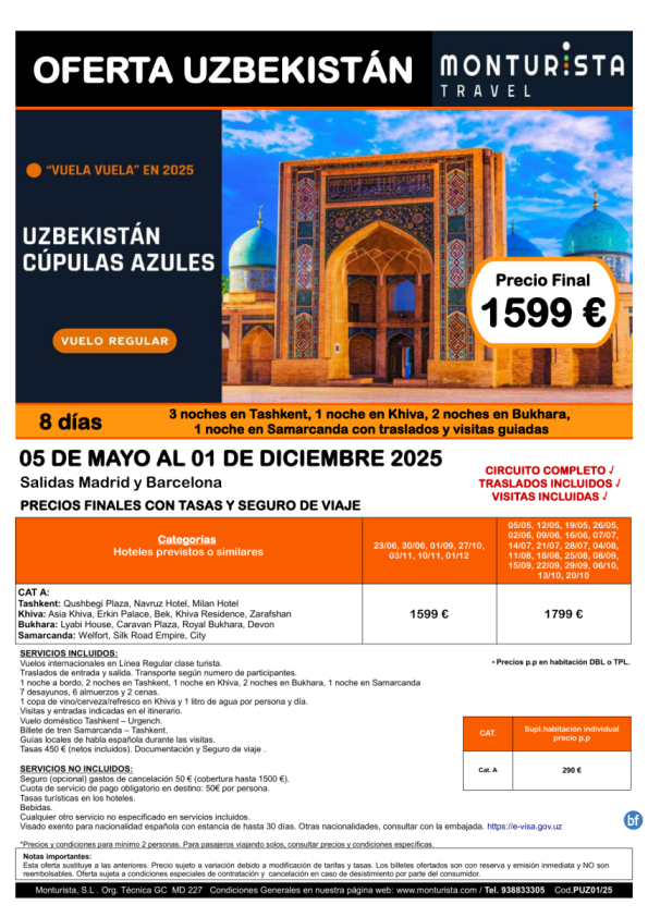 UZBEKISTÁN Cúpulas Azules **desde 1599 € 