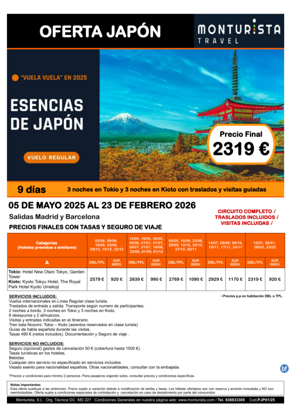 ESENCIAS DE JAPÓN**desde 2319 € 