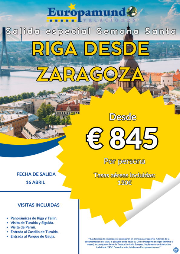 Salida Especial Semana Santa. Riga desde Zaragoza